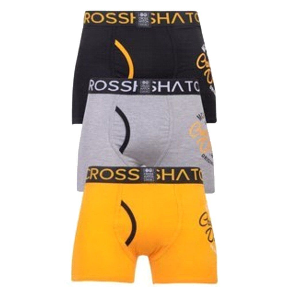 Crosshatch 3 Pack Kirks Designer Boxer Trunks Underwear Black