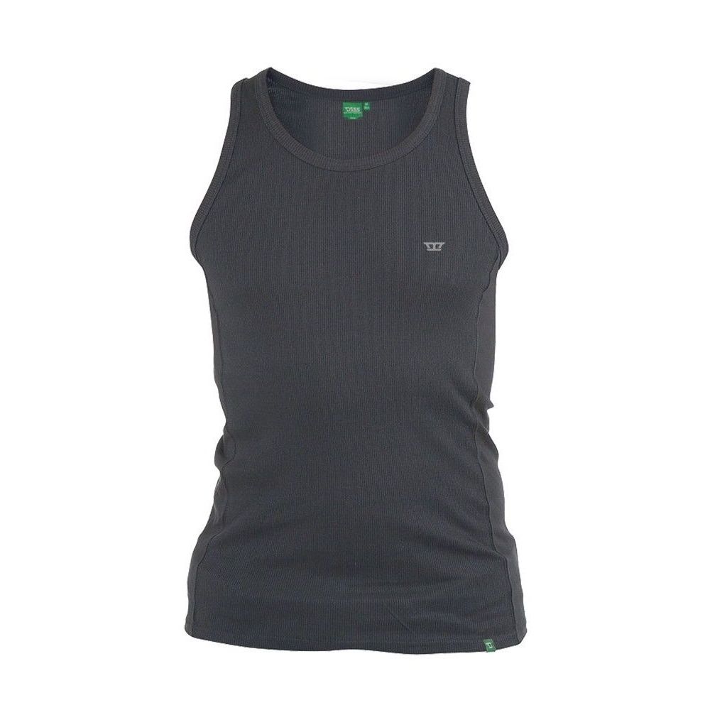 D555 Mens Columbus Ribbed Muscle Vest Gym Top Black