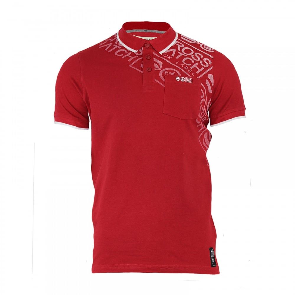 Crosshatch Fadelast Mens Authentic Casual Designer Pique Polo Shirt Chilli Red