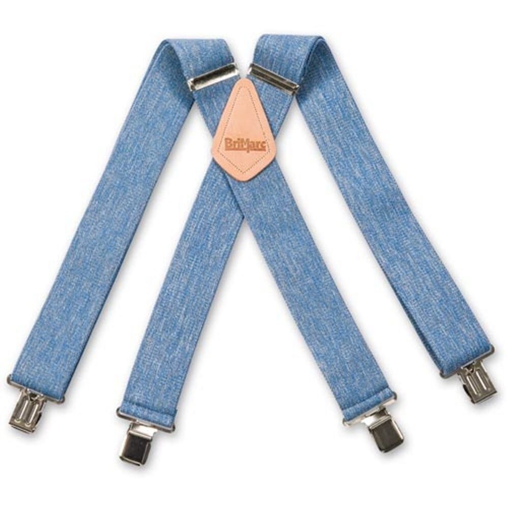 Brimarc Mens Heavy Duty Denim Braces Trouser Belt Suspender 2" 50mm Wide 