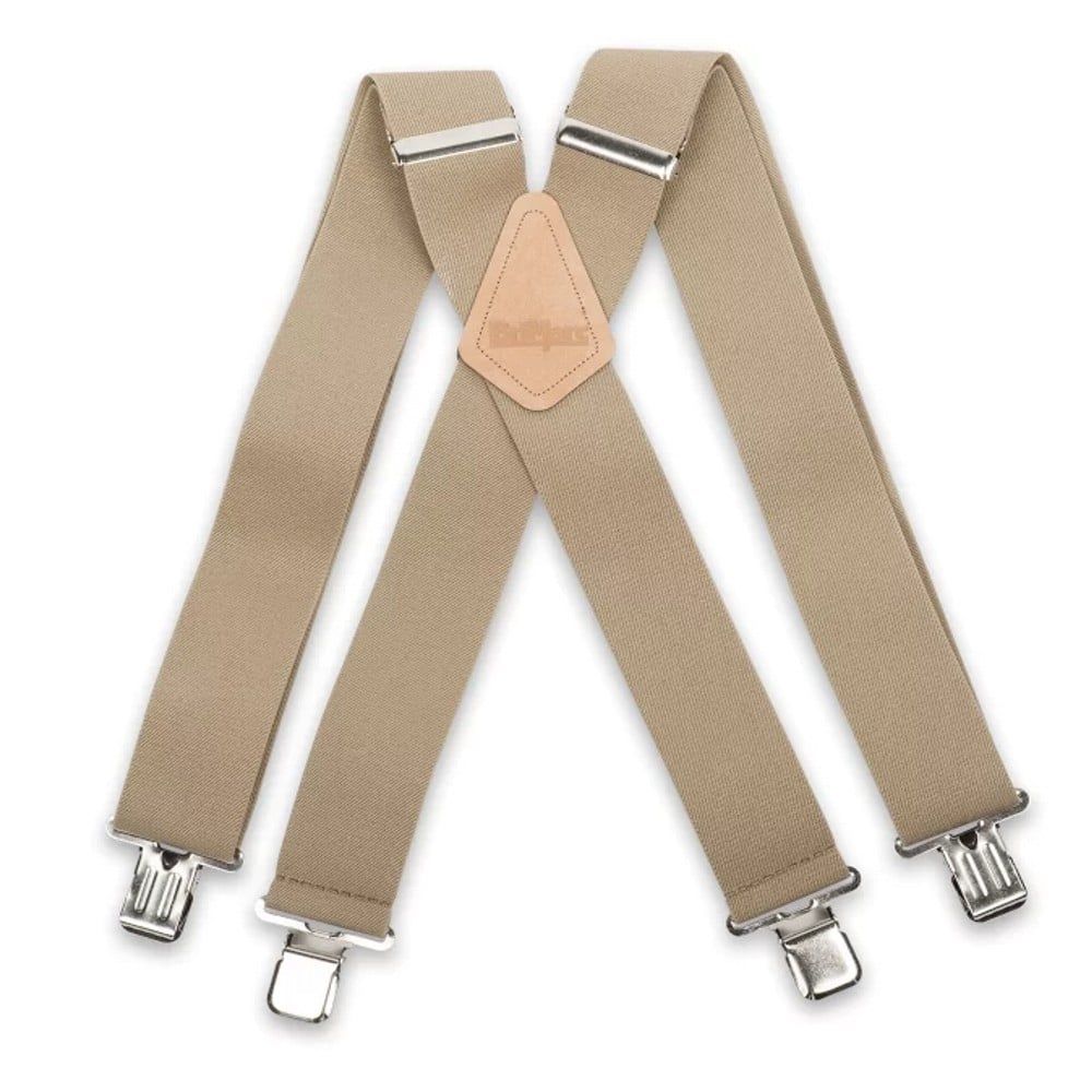 Brimarc Mens Heavy Duty Beige Braces Trouser Belt Suspender 2" 50mm Wide 