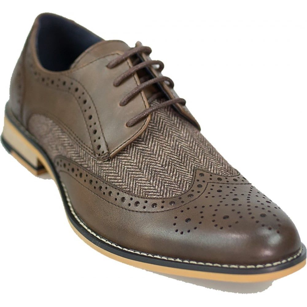 Cavani Horatio Real Leather Brown Gatesby Brogues Casual Designer Retro Shoes