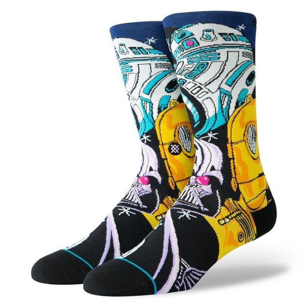 Stance Mens New Star Wars Classic Crew Warped R2D2 Comfort Red Socks
