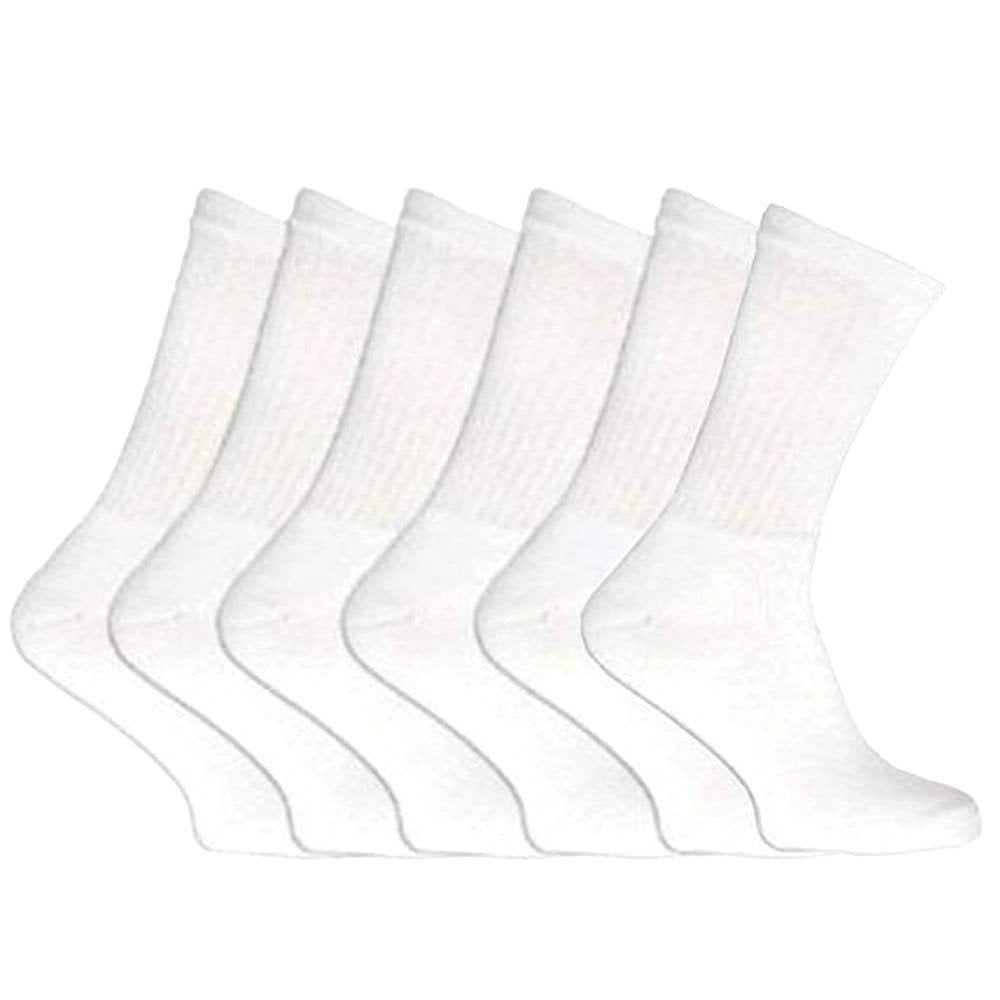 Mens 6 Pack White Cotton Rich Calf Socks Uk Size 6-11 Work Socks Best Quality