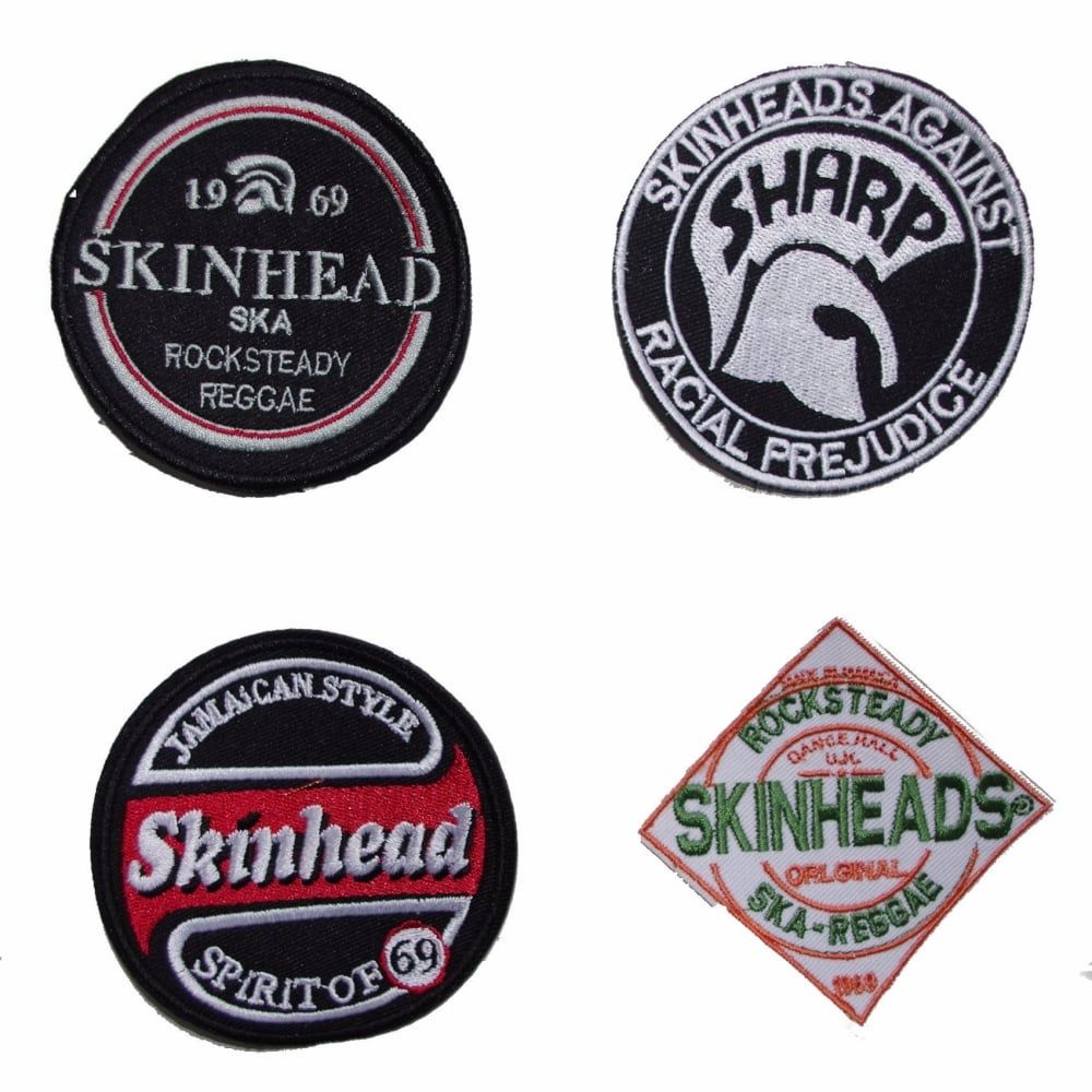 Warrior Set of 4 Classic Skinhead Sewn Patches Badges