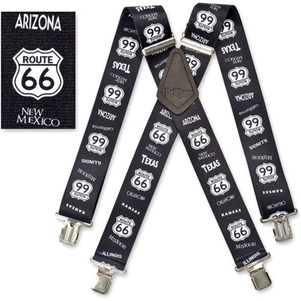 Brimarc Mens Heavy Duty Route 66 Braces Trouser Belt Suspender 2" 50mm Wide