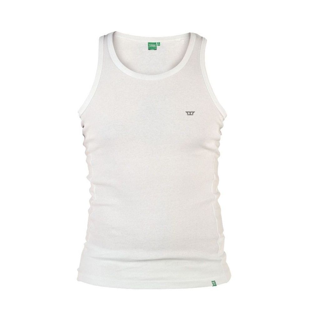 Columbus Mens Ribbed Muscle Vest Gym Top White