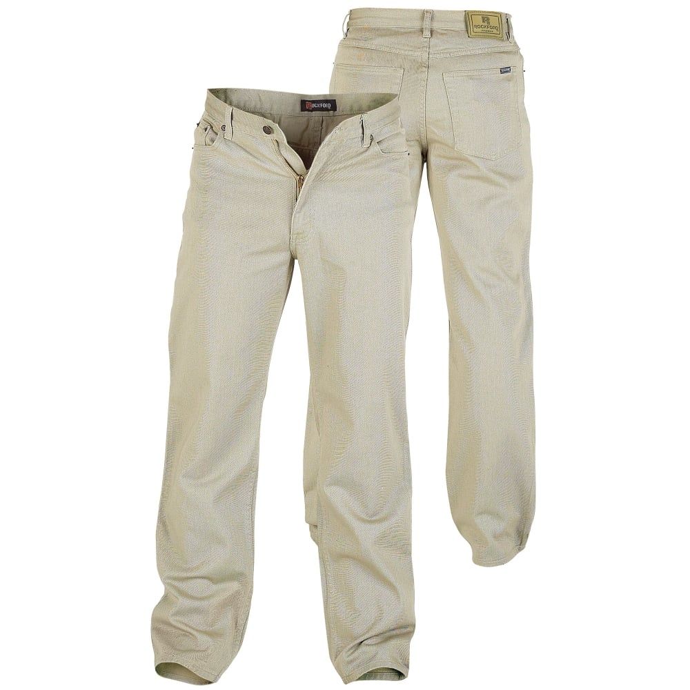 Rockford Comfort Fit Large Size Quality Jeans Stone