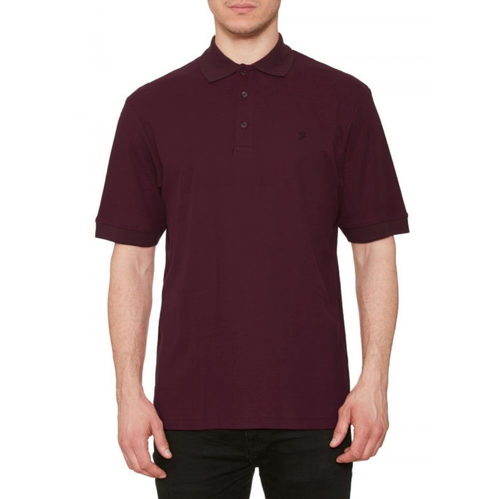 Farah Mens Casual Cove Polo Shirts Oxford Melange