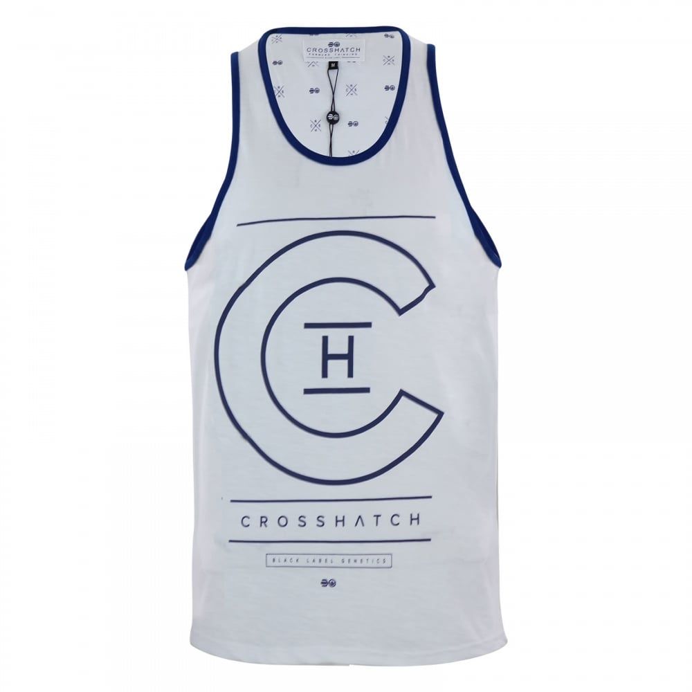 Crosshatch Mens Branded Alfa Casual Summer Vest White 