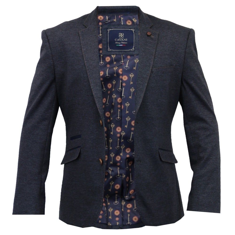 Cavani Mens Casual Designer Ferro Blazer Navy BNWT