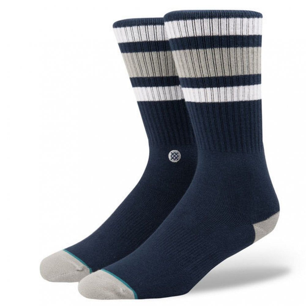 Stance Mens New Classic Crew Comfort Boyd 3 Cotton Socks Navy