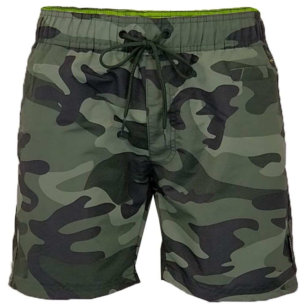 Crosshatch Mens Designer Army Camo Swimming Trunks Shorts Green