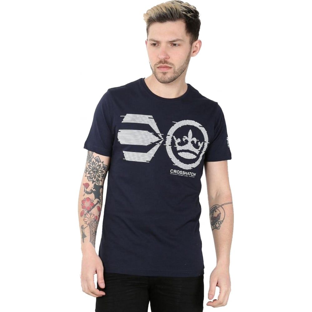 Crosshatch Mens Onsite Casual T-Shirt Night Sky