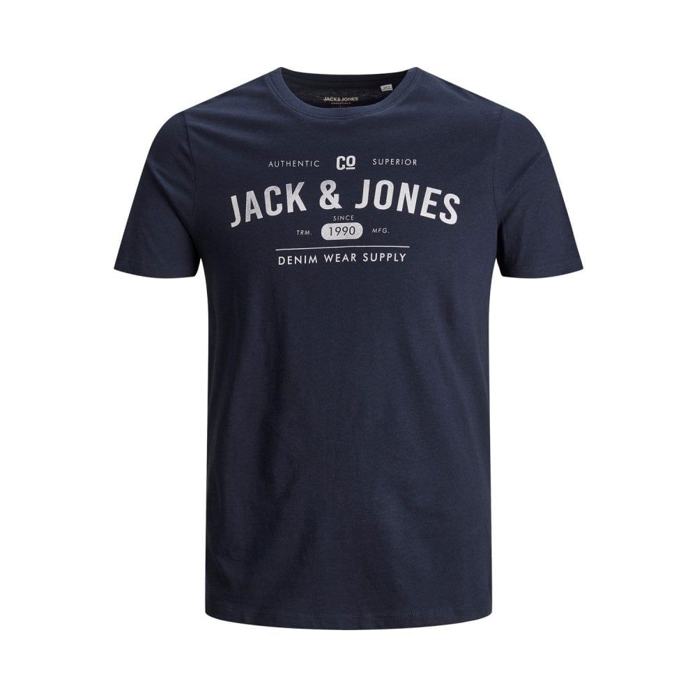 Mens Jack & Jones New Jeans Designer Classic T Shirt Navy Blazer