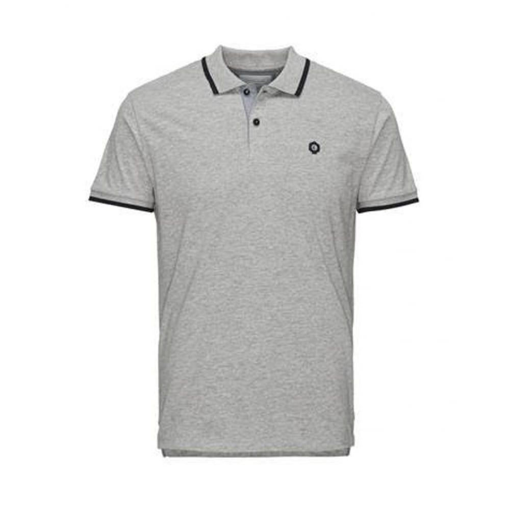 Jack & Jones Mens Casual Duct Slim Fit Polo Shirts Light Grey