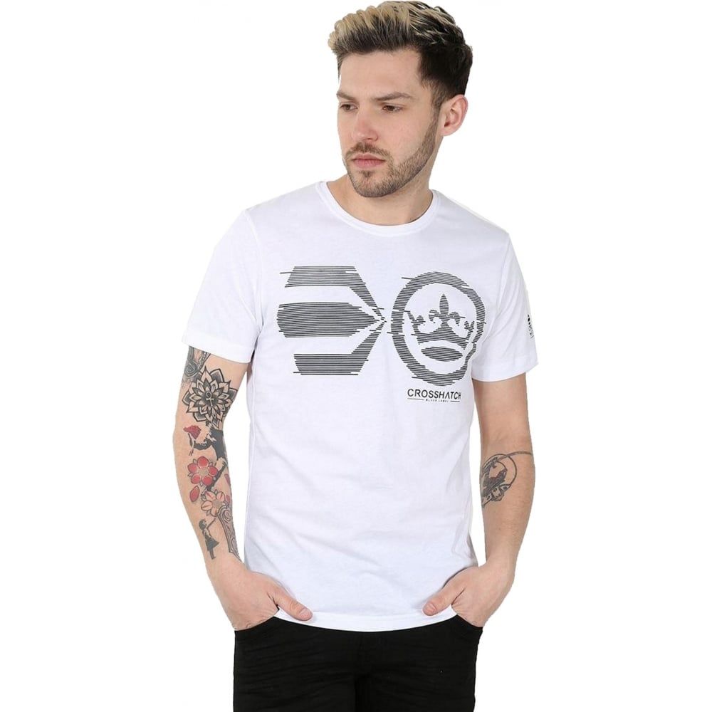 Crosshatch Mens Onsite Casual T-Shirt White