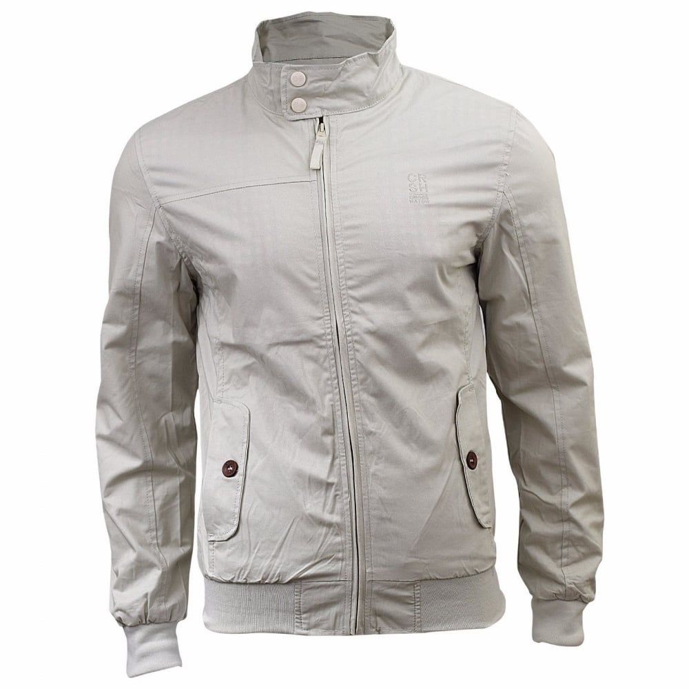 Crosshatch Mens Designer Harrington Haronz Jacket Moonstruck