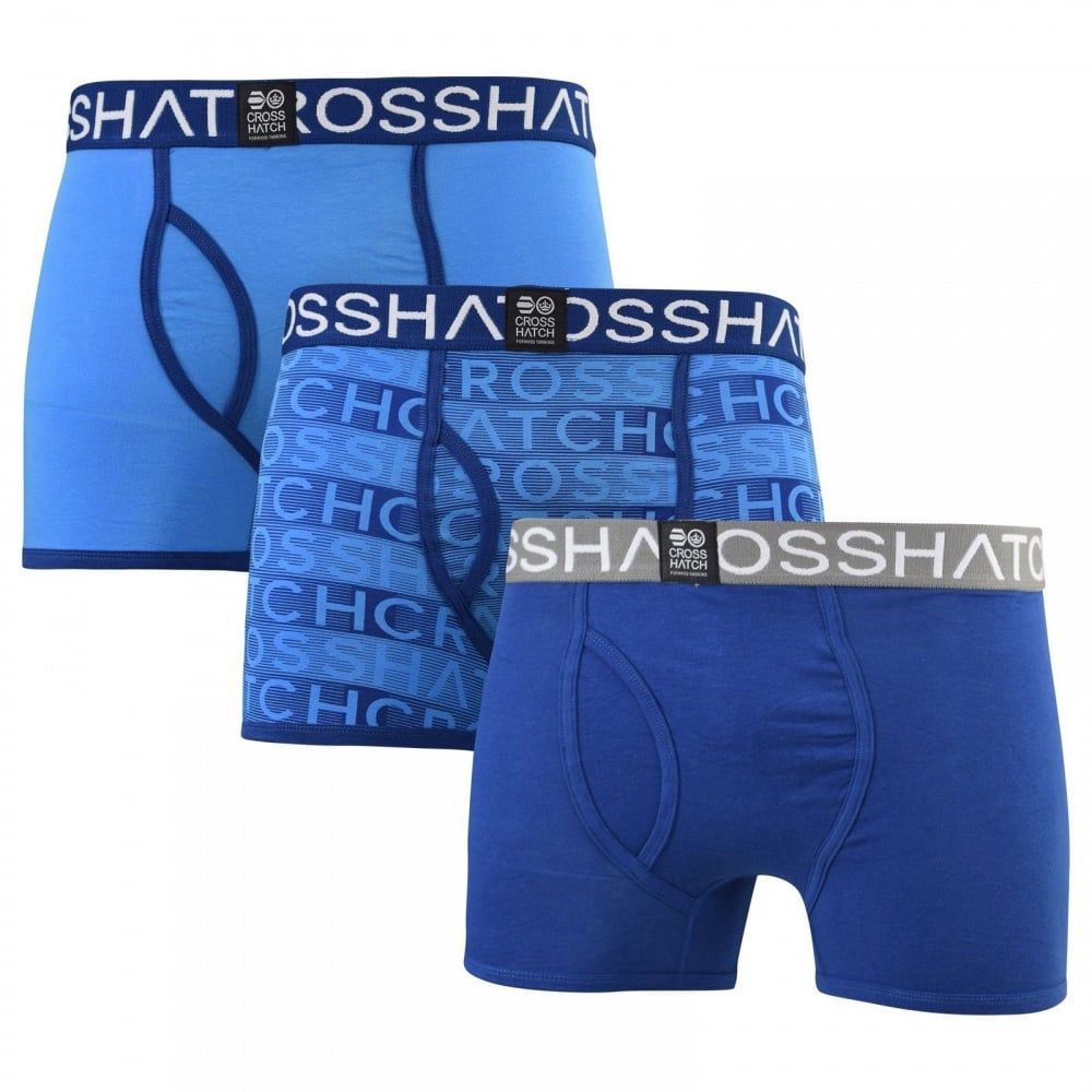 Crosshatch 3 Pack Phazer Designer Boxer Trunks Underwear Limoges