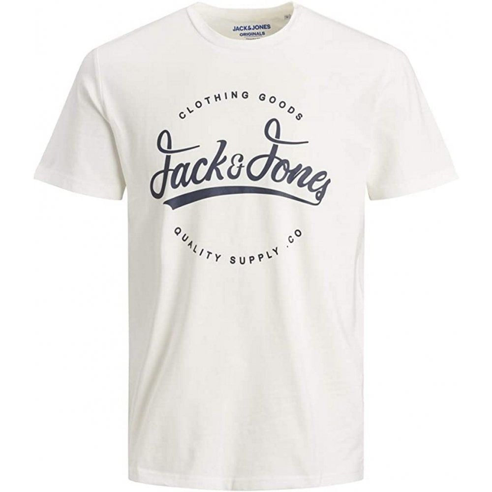 Mens Jack & Jones New Raffy Designer Classic T Shirt Cloud Dancer