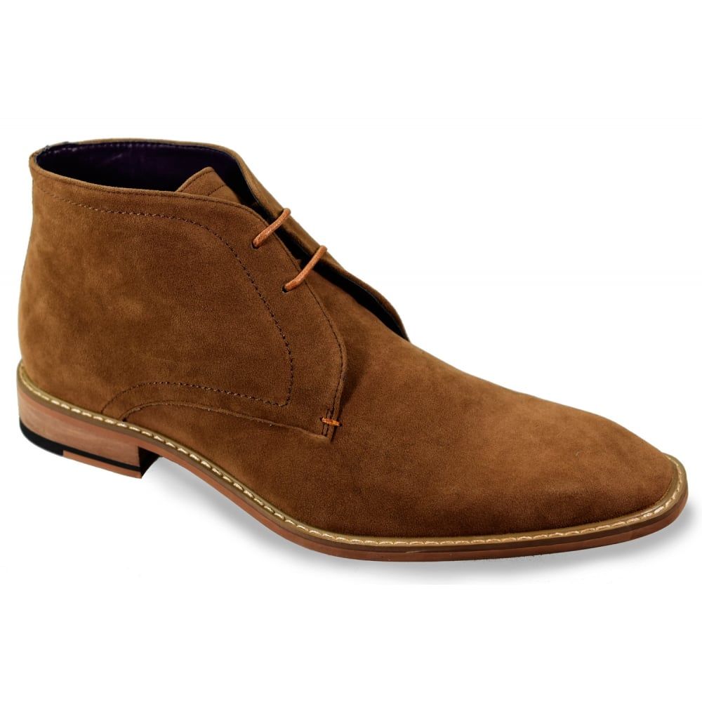 Cavani Mens New James Classic Mod Dessert Suede Boots Tobacco