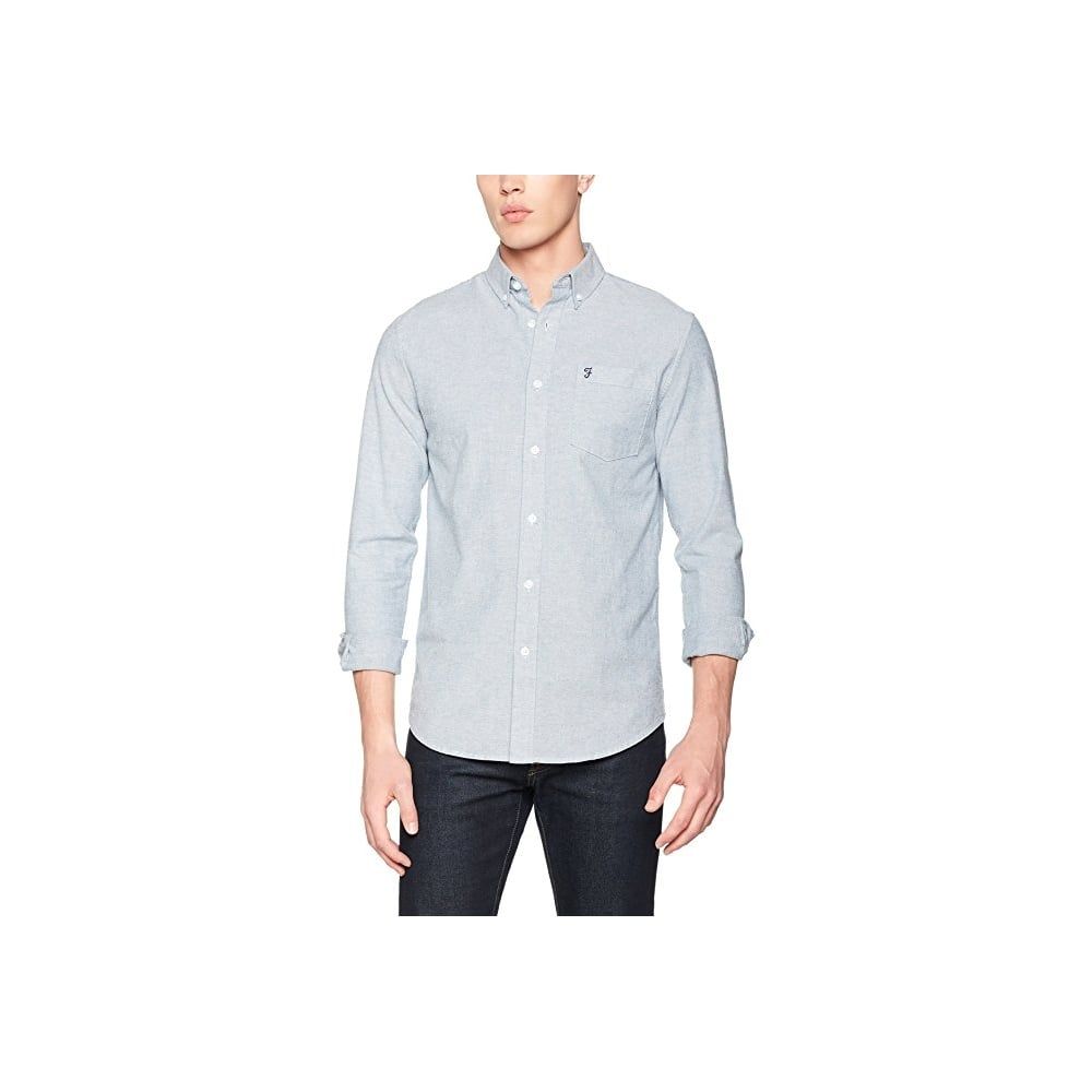 Farah Mens Long Sleeve Casual Fit Oxford Shirt Thompson Regatta Blue