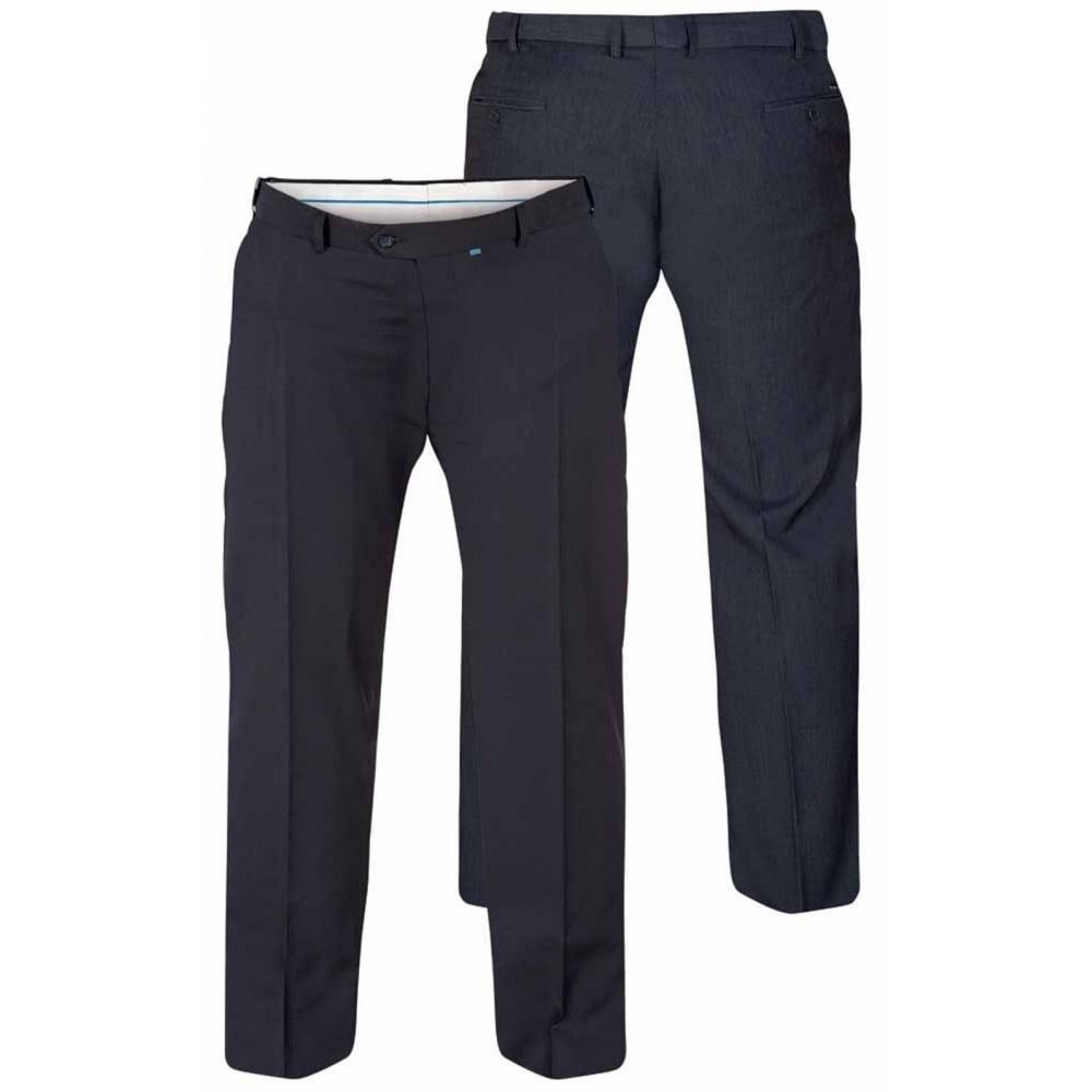 D555 Mens Formal Stretch Flexi Waist Trousers Supreme In Navy