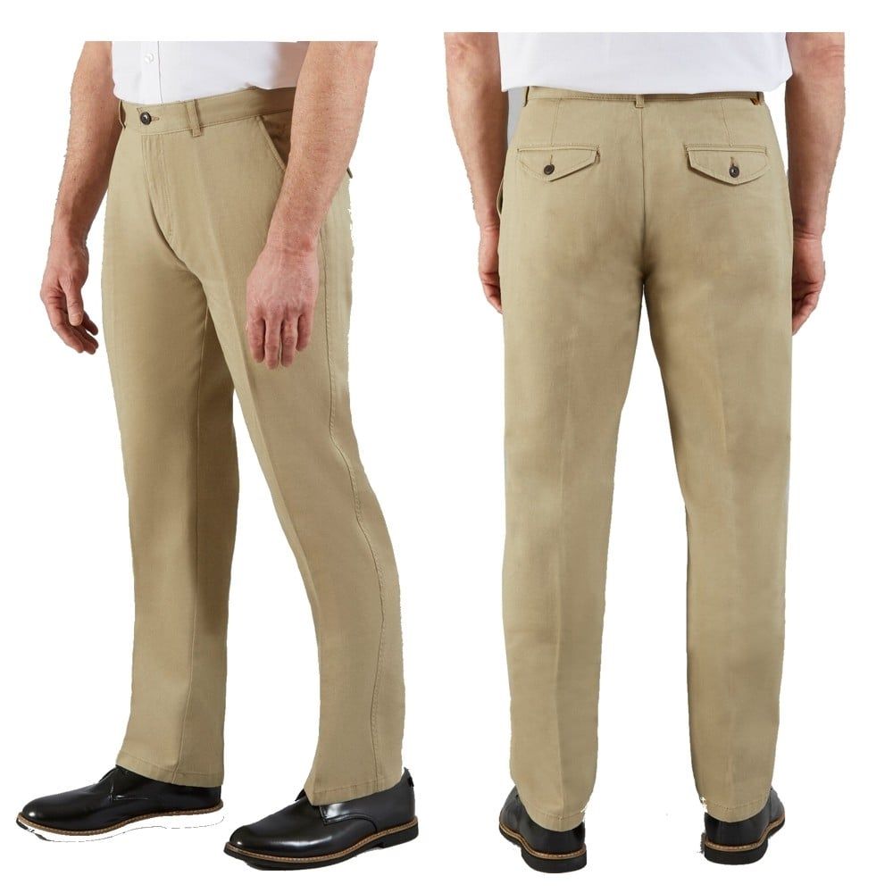 Farah Classic Mens Crane Chino Vintage Straight Leg Trouser Khaki