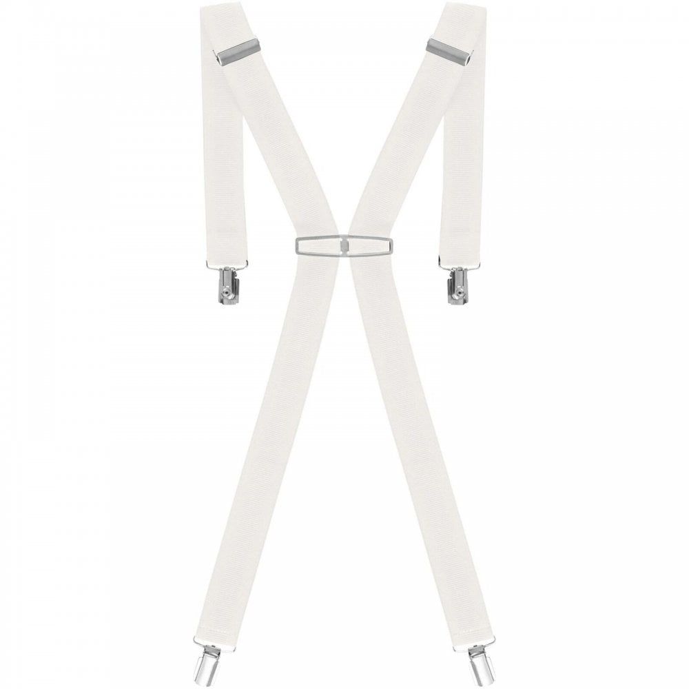 Threads Mens Heavy Duty White Braces Trouser Belt Suspender 1.5" 35mm Wide