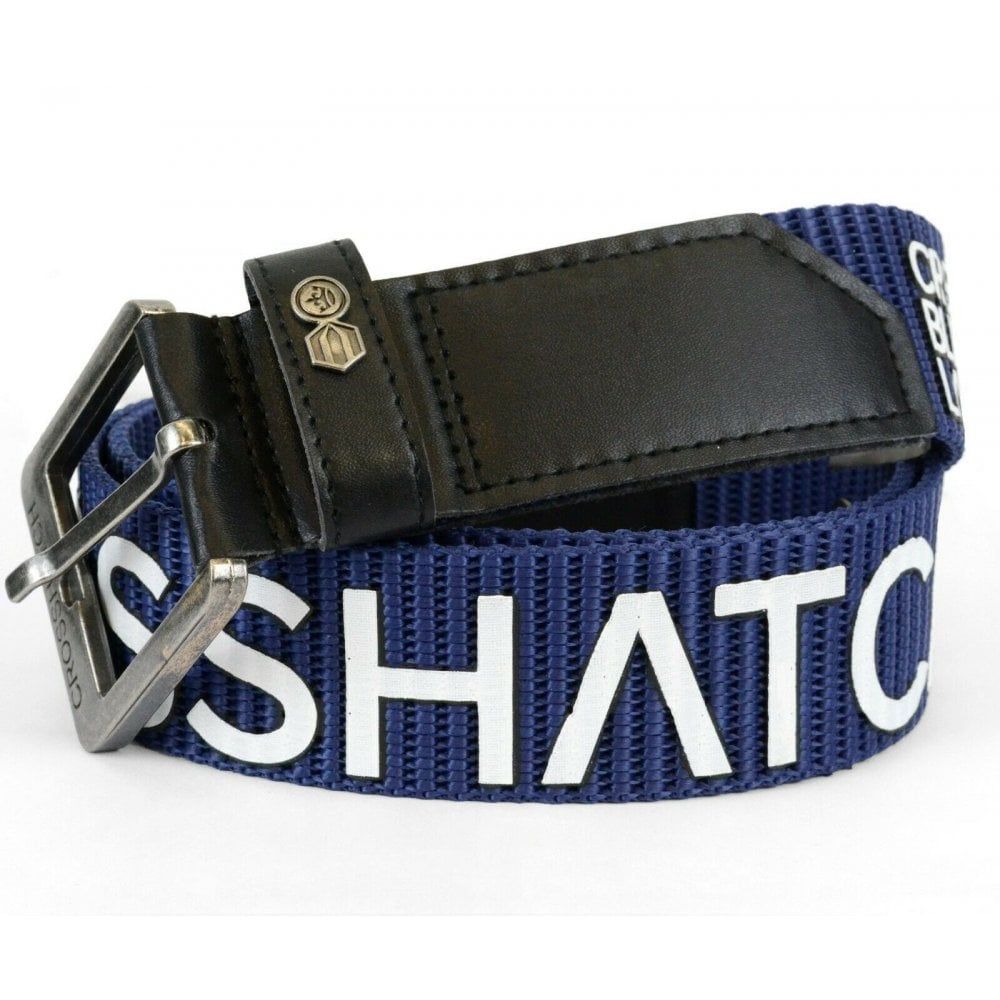 Crosshatch Mens Branded Deramus Canvas Designer Nylon Belt Indigo