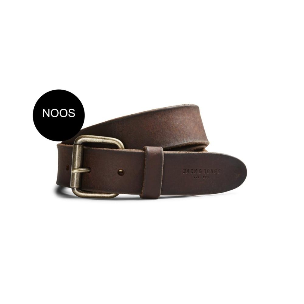 Jack & Jones Jakob Buckle Casual Leather Trousers Jean Belt Black Coffee
