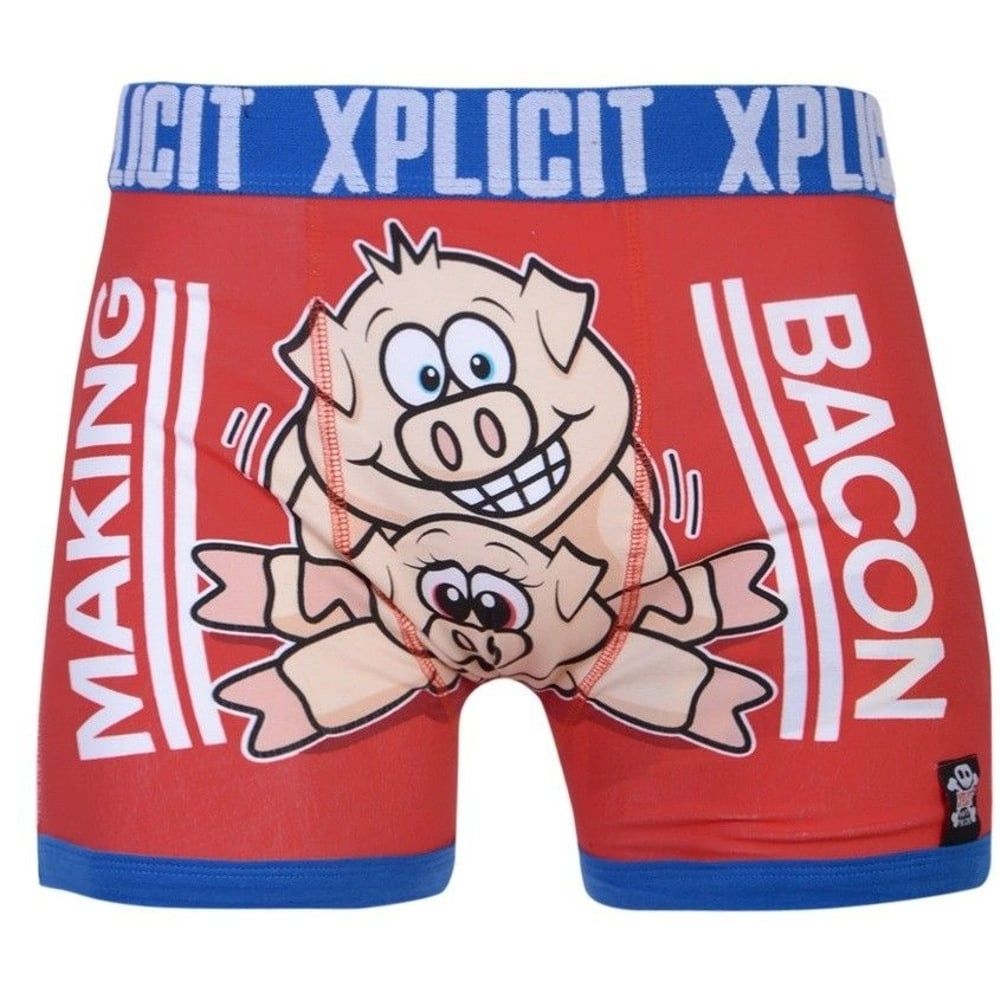 Xplicit Men's Funny Rude Porkies Cartoon Novelty Boxer Shorts Trunks Formula One