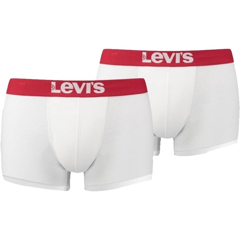 Mens Levi's New Branded 2 Pack Boxer Trunks 200SF White White