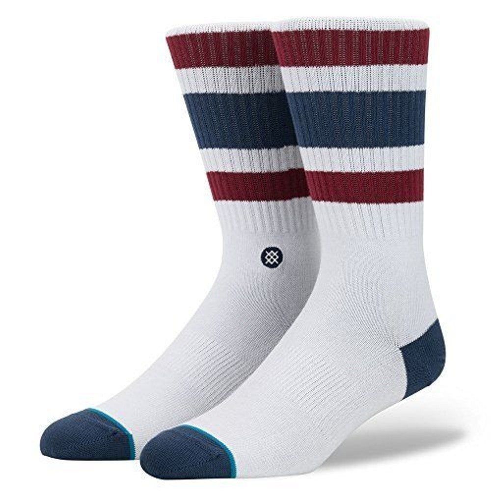 Stance Mens New Classic Crew Comfort Boyd 3 Cotton Socks White Red