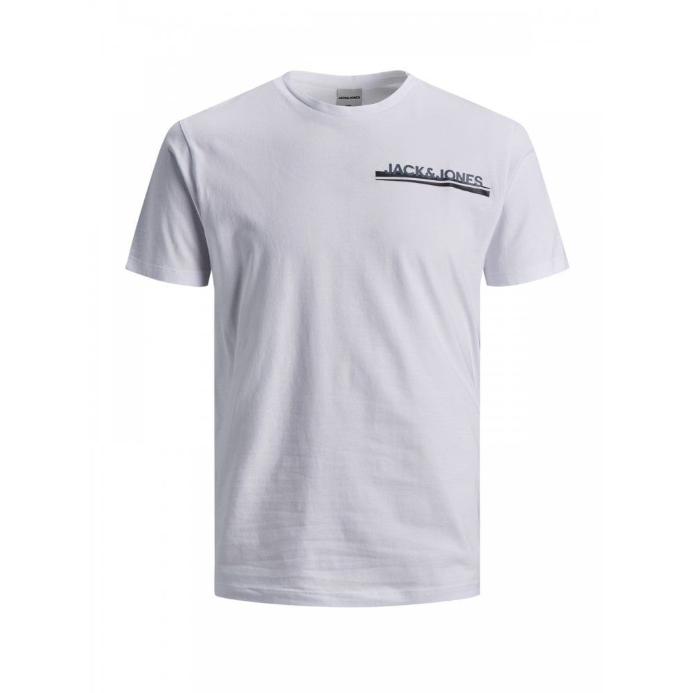 Mens Jack & Jones New JCOZINE Designer Classic T Shirt White