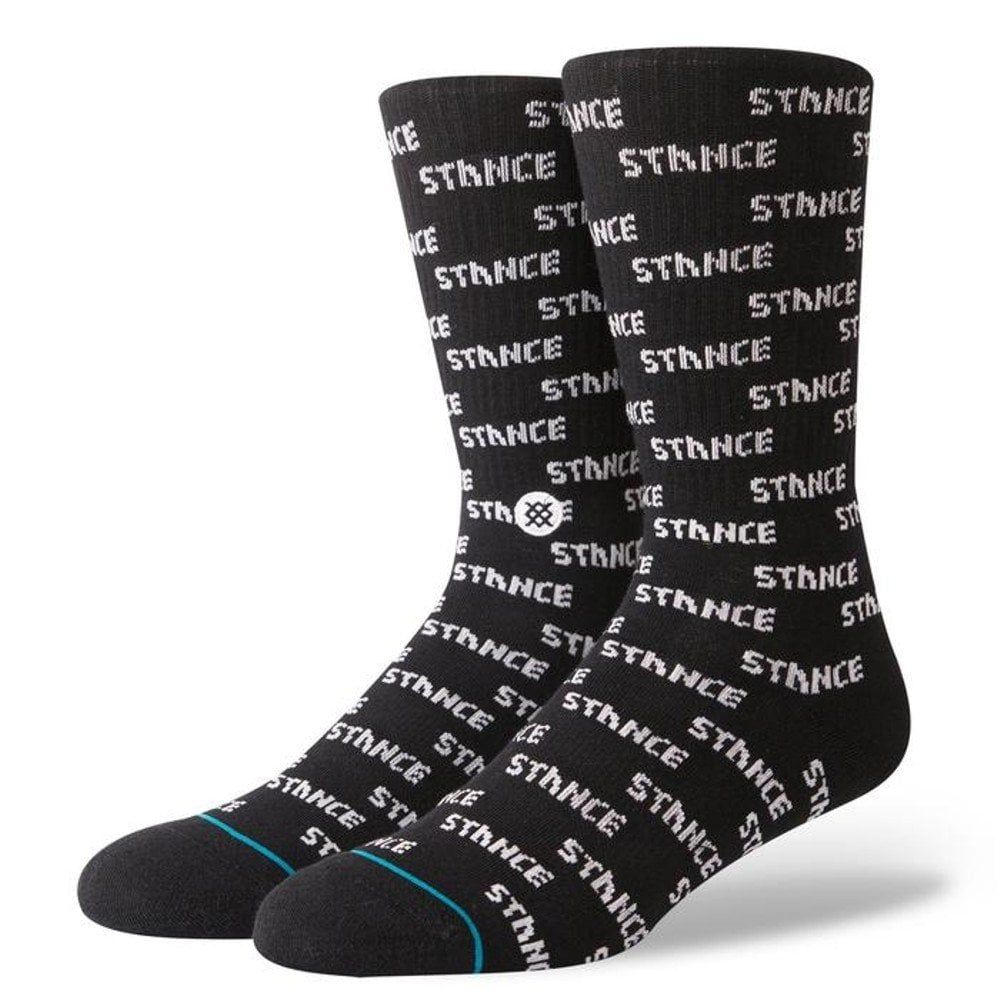 Stance Mens Branded New Classic Crew Comfort Repeat Socks Black