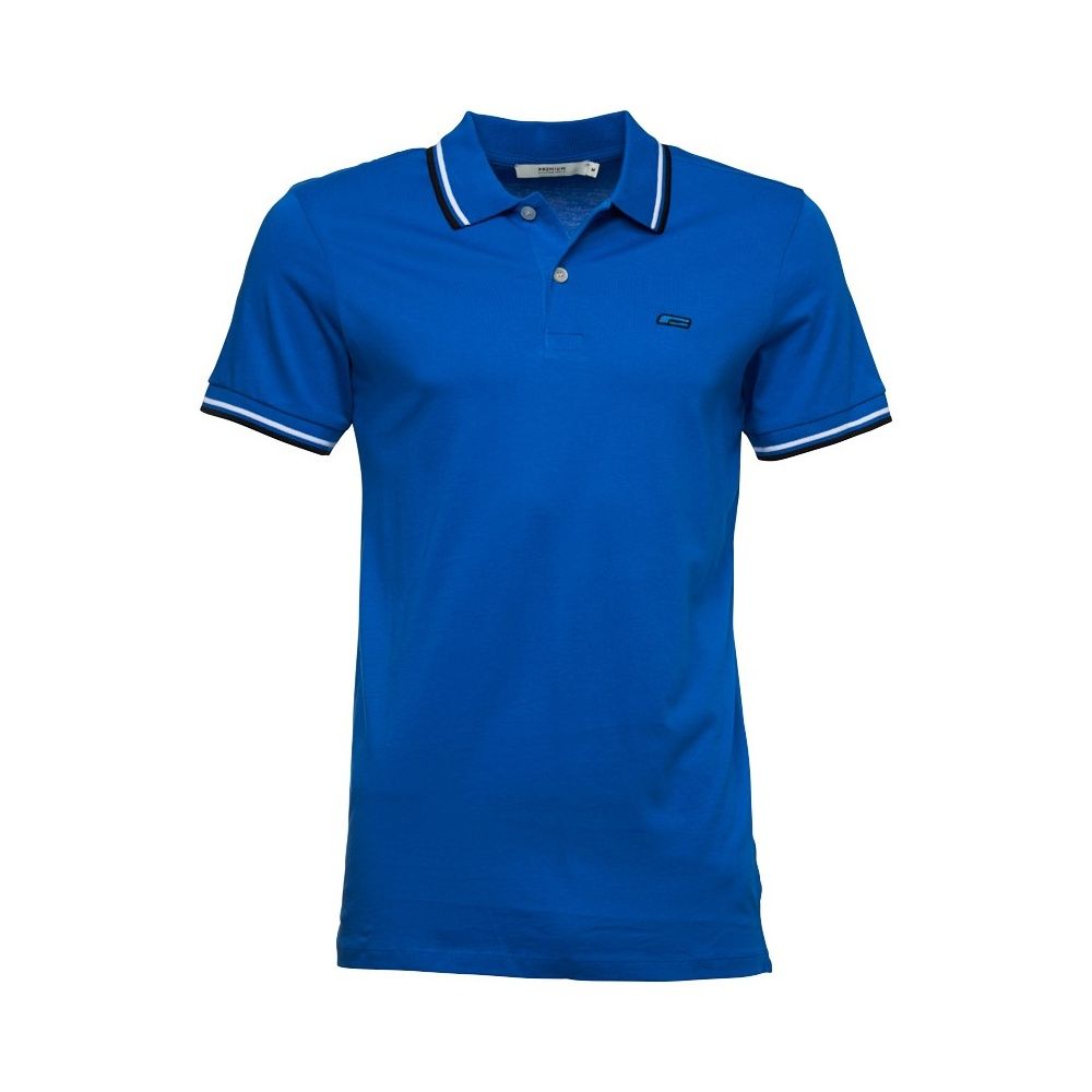 Jack & Jones Contrast Slim Fit Jersey Polo Shirt Directoire Blue