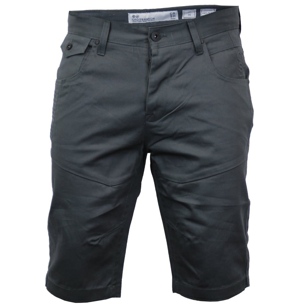 Crosshatch Men Amalaga Designer Cargo Chino Shorts Magnet