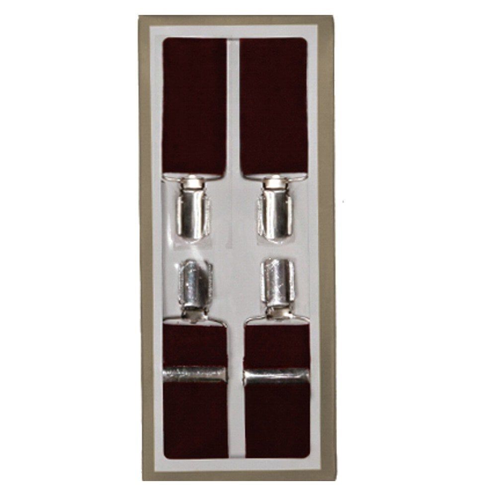 Carabou Classic 1" 24mm Thin Vintage Mod Mens Braces Burgundy