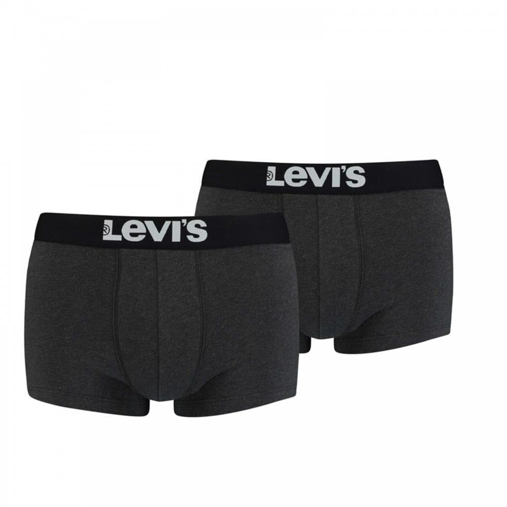 Mens Levi's New Branded 2 Pack Boxer Trunks 200SF Anthracite Melange