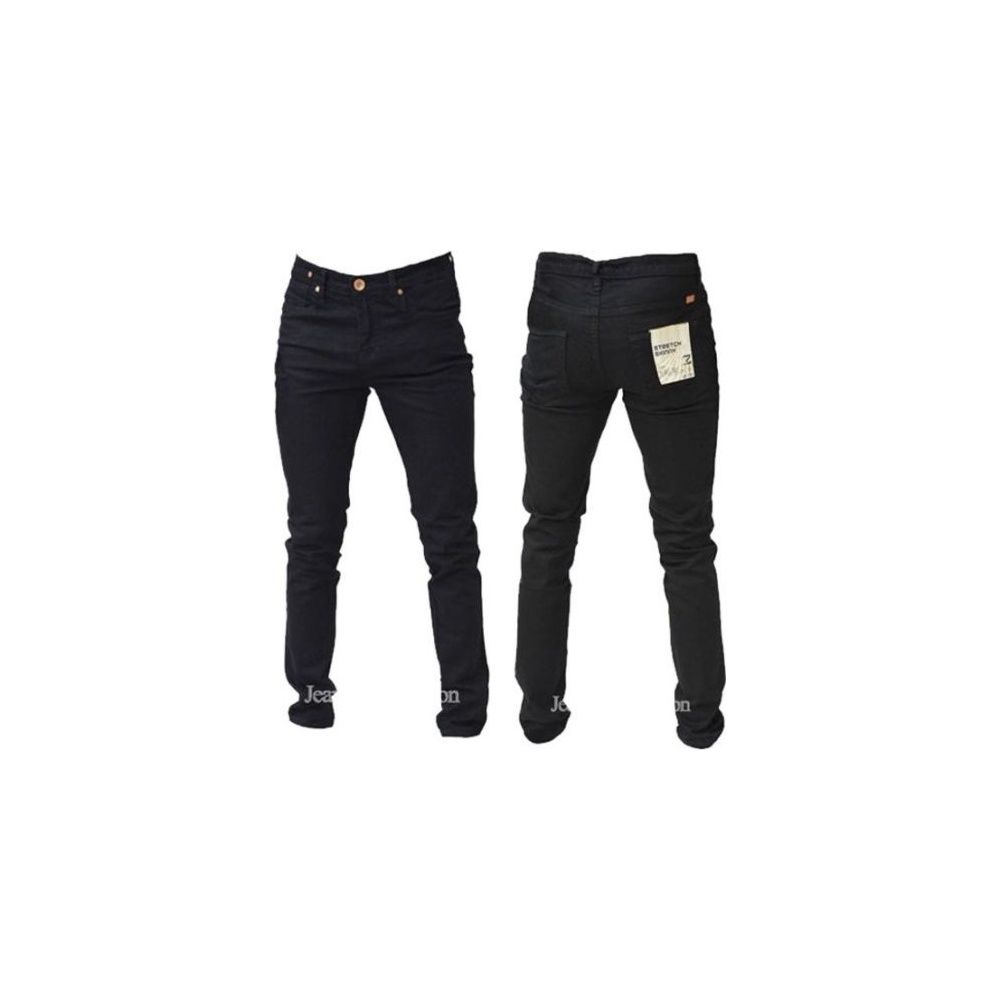 Designer Super Skinny Leg Stretch Jeans Jet Black