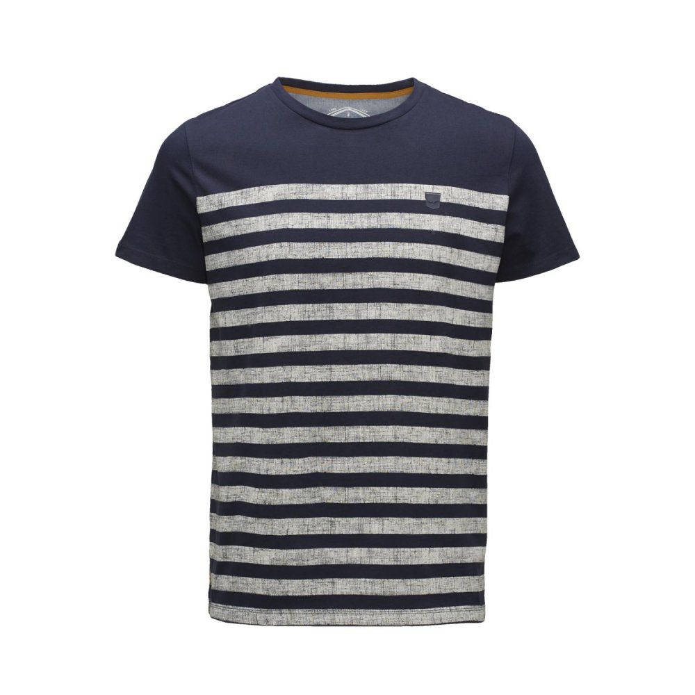 Jack & Jones Mens Casual Beth Striped T Shirt Navy