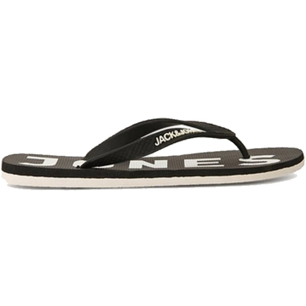 Mens Jack & Jones New Logo Pack Rubber Branded Flip Flops Anthracite