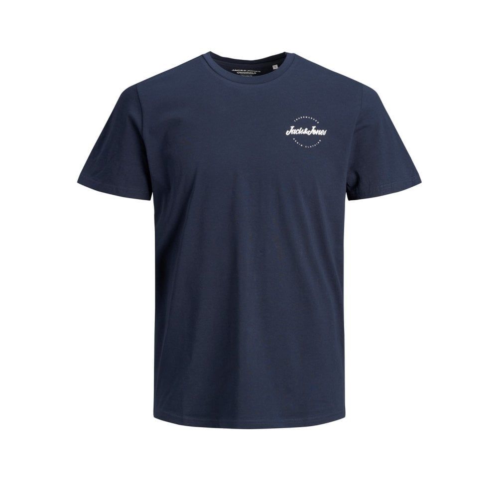 Mens Jack & Jones New Raffy Designer Classic T Shirt Navy Blazer