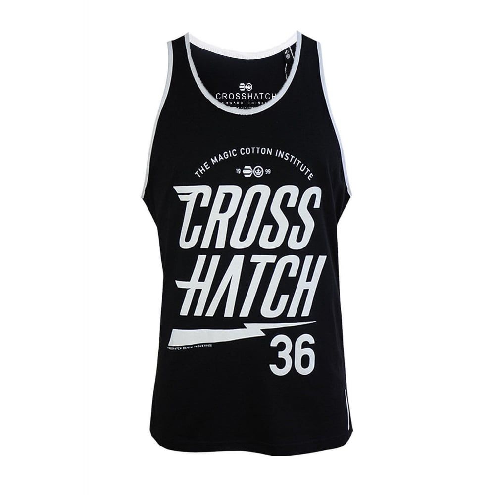 Crosshatch Mens Branded Monray Casual Vest Black