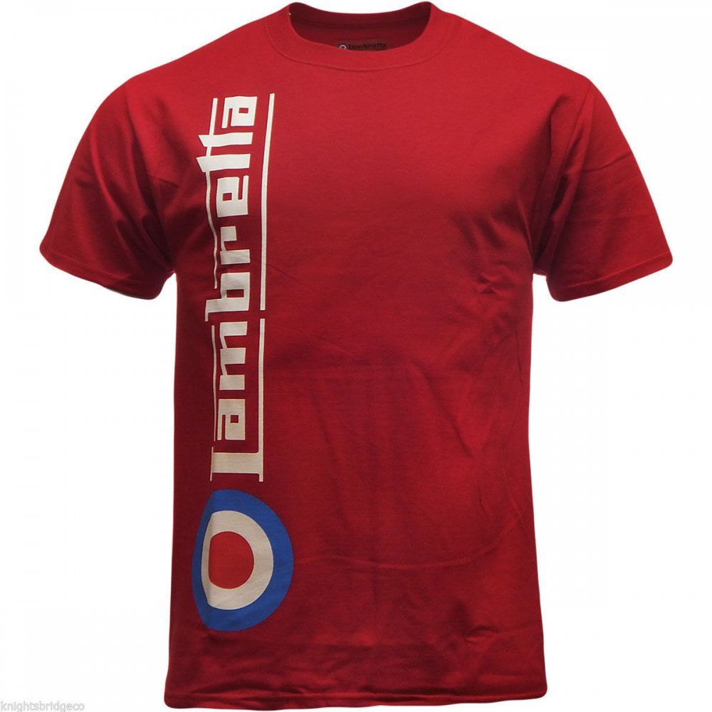 Vintage Retro Mens Side Logo T-Shirt Red