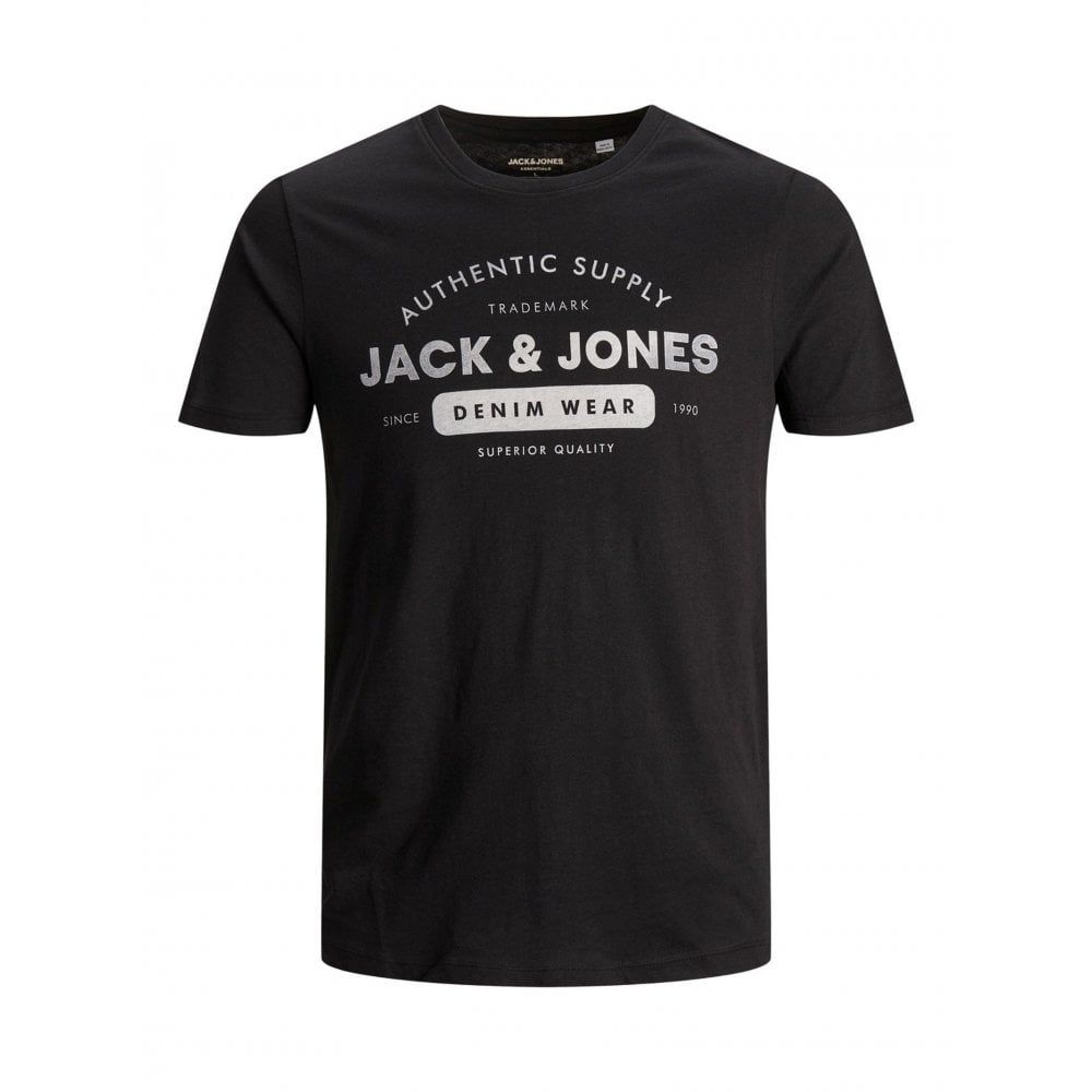 Mens Jack & Jones New Jeans Designer Classic T Shirt Black