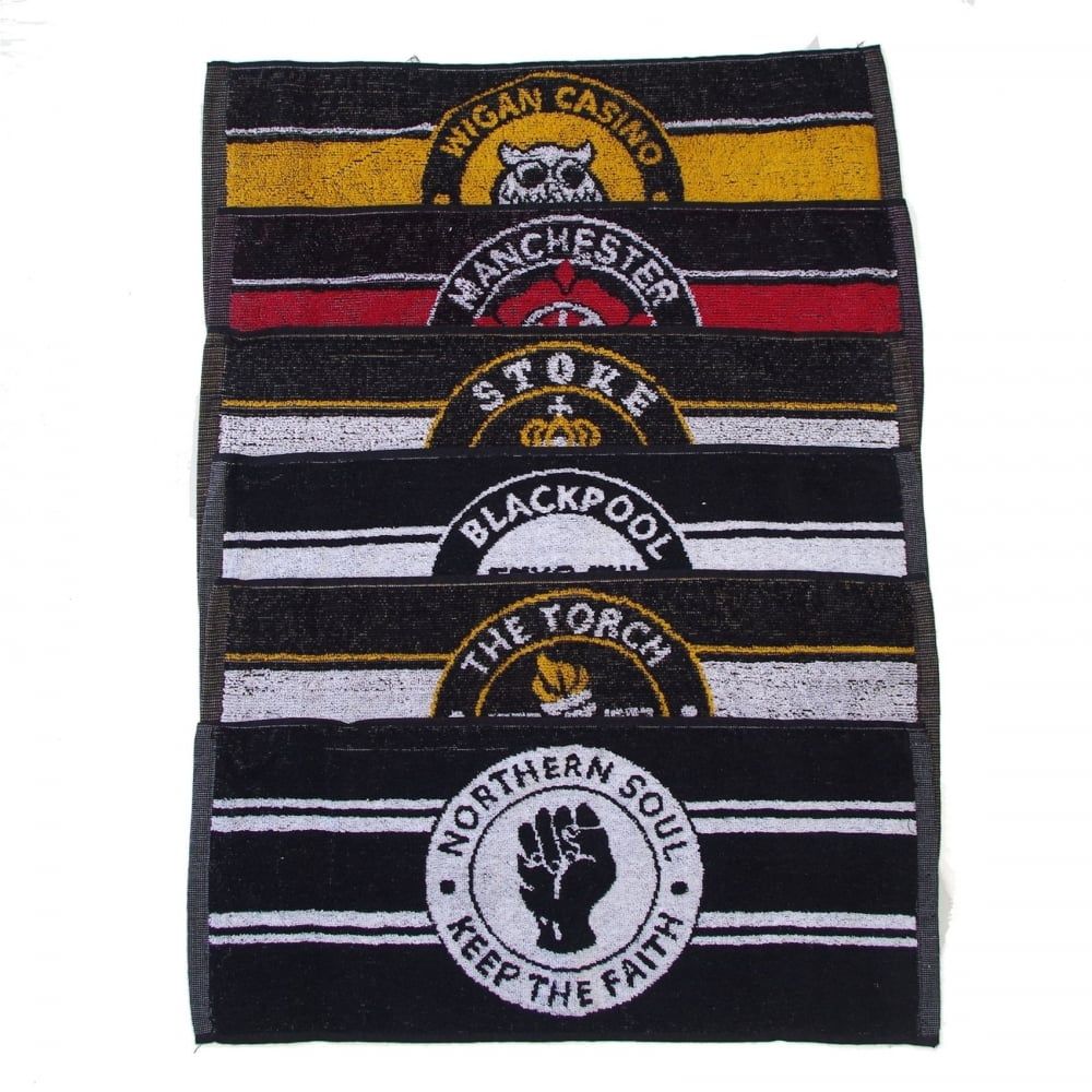 Warrior Set of 5 Northern Soul Themed Bar Limited Edition Bar Towels