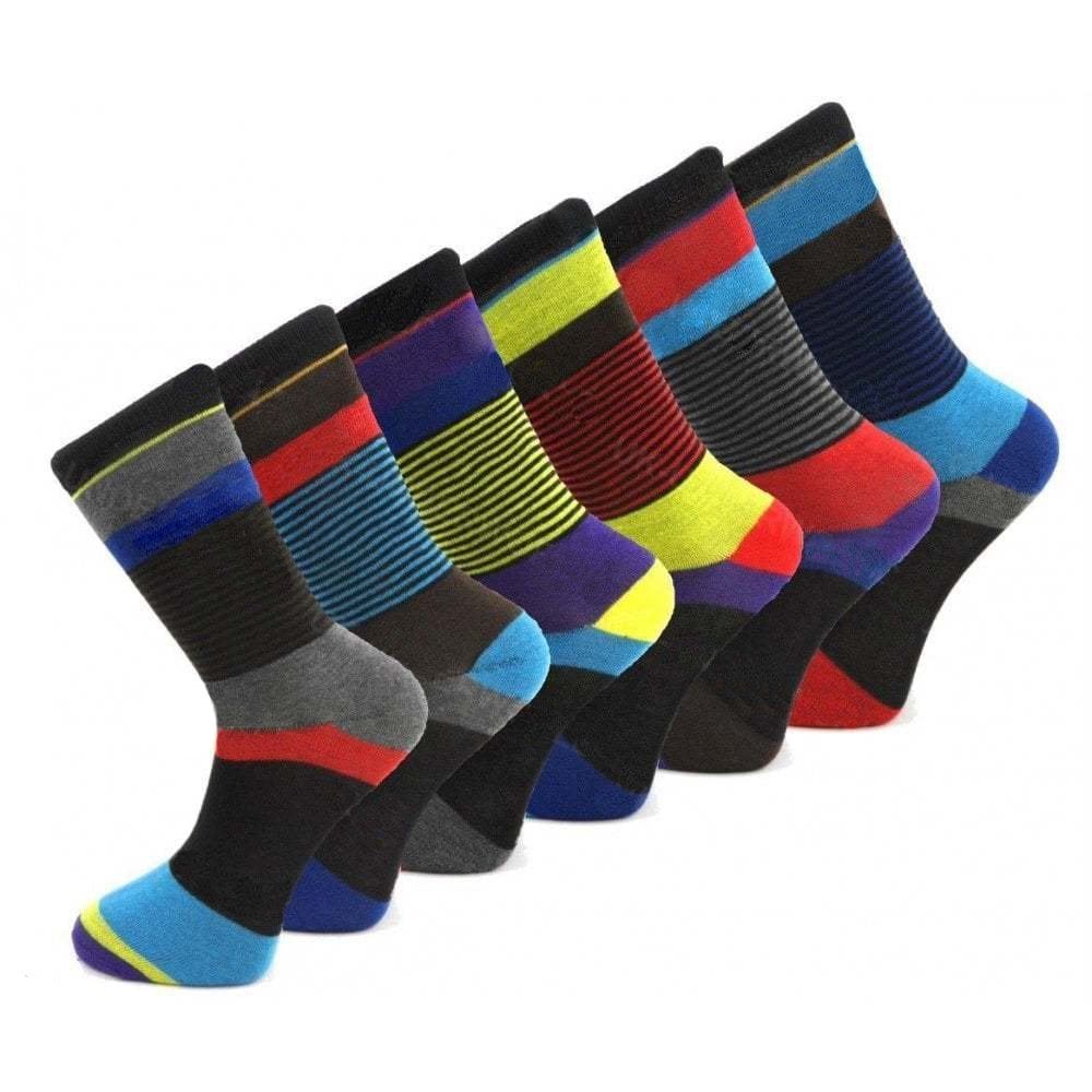 Design Socks Mens Coloured Design Socks Smart Suit Work Golf Cotton Blend Adults 6 Pairs