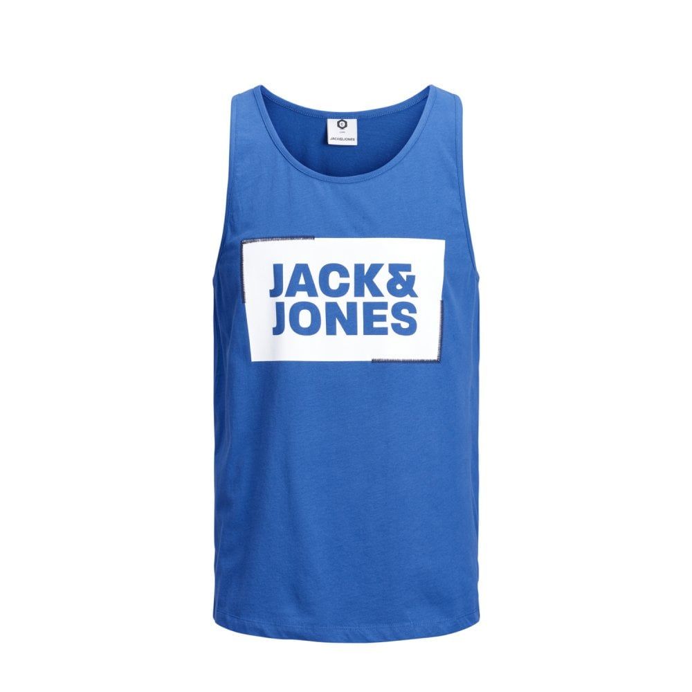 Jack & Jones Mens Designer Branded Regular Fit Tukano Tank Vest Classic Blue